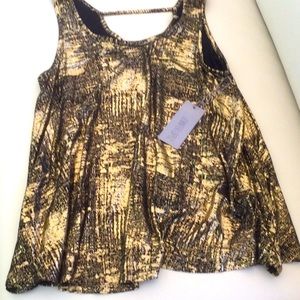 - Jennifer Lopez black and gold top brand new with tags